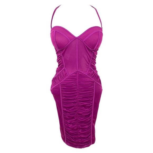 Bebe Magenta Strap/Strapless Dress - Picture 2 of 8